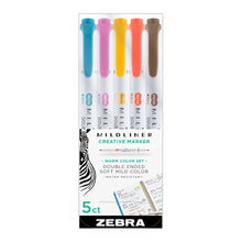Cargar imagen en el visor de la galería, Marcadores doble punta Mildliners colores cálidos 5 piezas