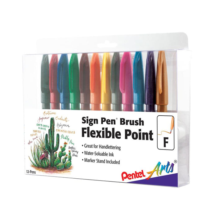 Brush Sign Pen 12 piezas colores base