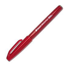 Cargar imagen en el visor de la galería, Plumón brush sign pen color rojo adecuado para caligrafía, con punta ultra flexible marca PENTEL
